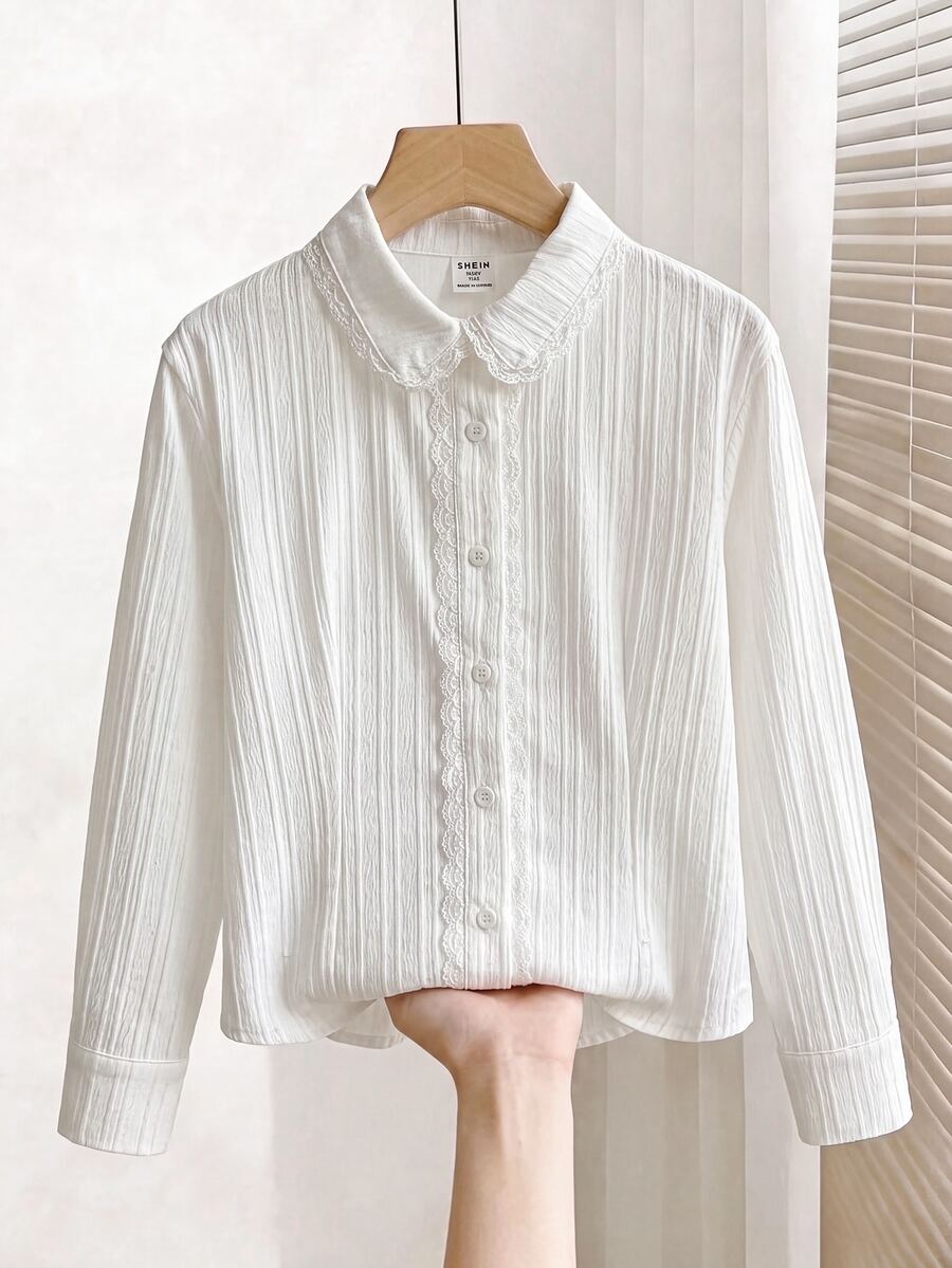 SHEIN Tween Girls Blouses - White - View 1