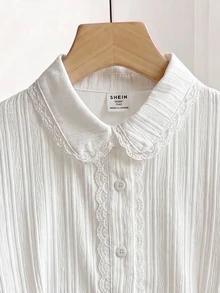 SHEIN Tween Girls Blouses - White - View 5