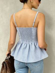 Glimmora Women's Summer Casual Striped Waist-Cinching Tank Top - Multicolor - View 5