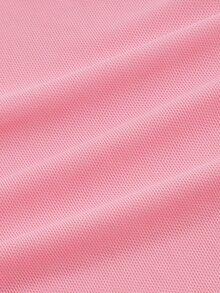 SHEIN ICON Tie Front Lettuce Trim Trumpet Sleeve Mesh Y2k Top - Baby Pink - View 4