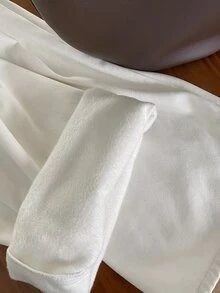 DAZY 女款休閒寬鬆大寬腿牛仔褲，附口袋，百搭 - 白色 - 查看 7