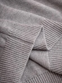 ROMWE MEN Essentials Men's Solid Color Casual Versatile Daily Wear Long Sleeve Sweater - Grey - View 10