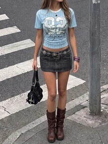 Jade & Ember Digital Print Loose Fit Round Neck Short Sleeve T-Shirt - Multicolor - View 3