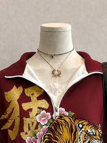Attitoon 女款花卉虎紋印花休閒日常長袖運動衫 - 彩色 - 查看 3