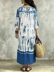 Glimmora Women's Tie-Dye Print Casual Vacation Dress - Multicolor - View 5