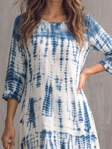 Glimmora Women's Tie-Dye Print Casual Vacation Dress - Multicolor - View 2