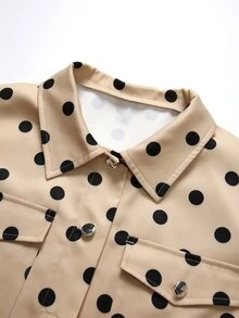 Easura Plus Size Shirt Style Pocket Casual Jacket - Multicolor - View 5