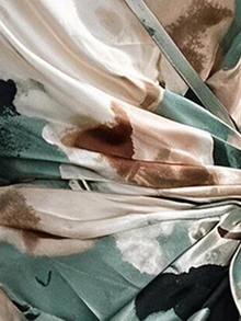 Glimmora Gaun Kasual Lipit Motif Tie-Dye untuk Wanita di Musim Panas Sehari-hari - MultiWarna - View 3