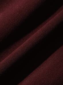 Dazy-Less Women's Casual Elegant Solid Color Ribbon Blouse, Fall Business Casual Office Brunch - Burgundy - View 5