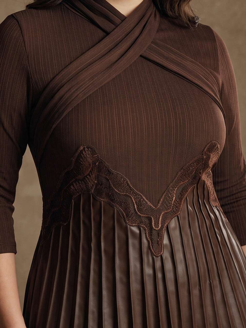 V-Neck Criss-Cross A-Line Mid-Length Dress, Minimalist Fashion Casual Everyday Maxi Women Outfit