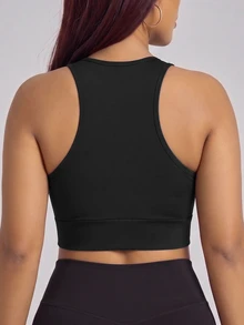Slayform Plus Size High Impact Front Closure Adjustable Sports Bra - Black - View 2