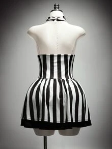 SHEIN ICON Plus Size Dresses Halloween - Black and White - View 10