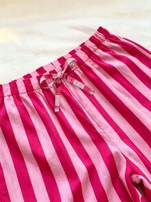 青少年女孩休閒極簡風舒適中腰直筒百搭長褲 - 白色 - 查看 4