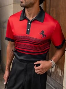 YOUESAWY YOUESAWY Men's Business Casual Short Sleeve Polo Shirt - Multicolor - View 4