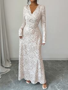 Elenzga Women Long Dresses - Apricot - View 6