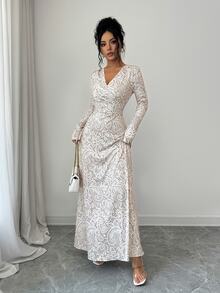 Elenzga Women Long Dresses - Apricot - View 8