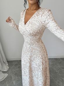 Elenzga Women Long Dresses - Apricot - View 7