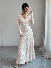 Elenzga Women Long Dresses - Apricot - View 9