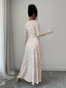 Elenzga Women Long Dresses - Apricot - View 2