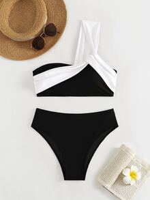 Sirith Women's Colorblock Beach Swimwear Set For Vacation - Multicolor - View 4