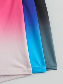 SHEIN Velisys Women's Gradient Tummy Control Yoga Fitness Tight Sports Shorts Set - Multicolor - View 9