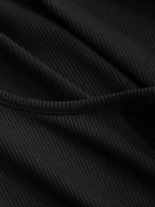 DAZY Women's Solid Color Long Sleeve Boat Neck Backless Bodysuit For Women Lounge Sets For Women - Black - View 3