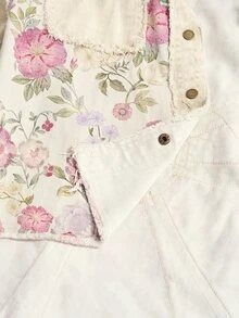 Bohemela Women's Fall/Winter Casual Woven Vintage Print Patchwork Loose-Fit Washed Jacket./Country/Holiday /Going Out/Country/Halloween/New Year - Pink - View 11