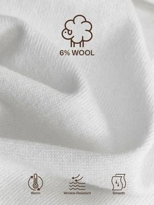 Suiteron Men's Pure White High Neck Wool Knit Sweater, Slim Fit Soft Solid Color Base Layer, Formal Old Money White Turtle Neck Men - White - View 5