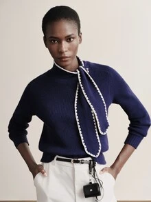 Briarwyn Women's Colorblock Casual Versatile Everyday Sweater - Royal Blue - View 2
