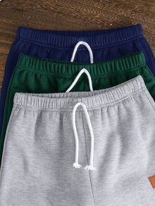 SHEIN 兒童 3 件組青少年男孩休閒字母印花運動褲套裝 時尚慢跑褲 Joggers 運動長褲組合 聖誕 秋季服飾 校園穿搭 - 彩色 - 查看 6