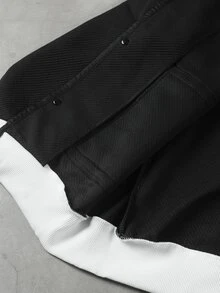 Manfinity CasualCool جاكيت رجالي كاجوال، مناسب للارتداء في الربيع والخريف. جاكيت أسود، جاكيت رجالي بأزرار - الأسود - مشاهدة 7
