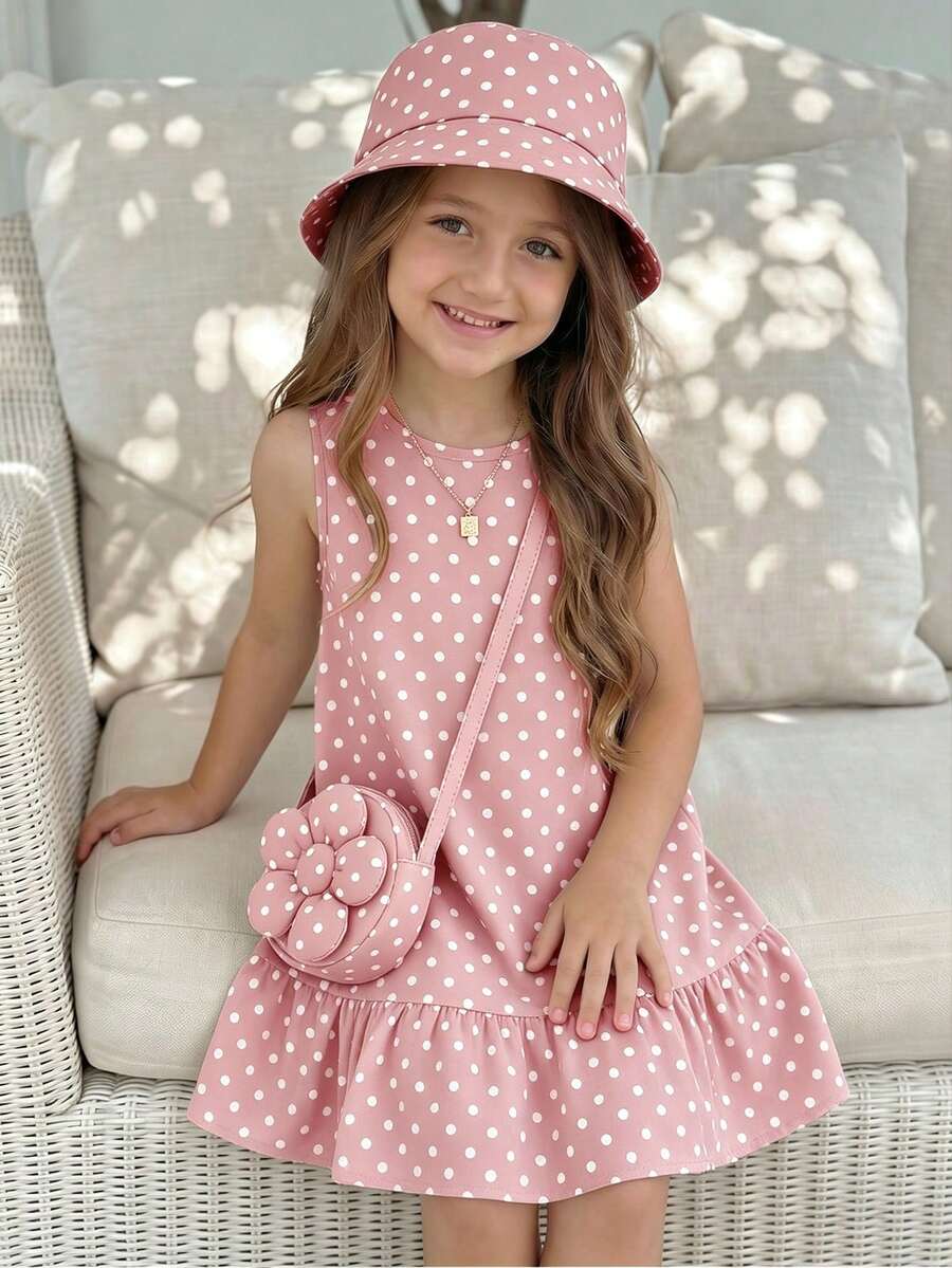 Emery Rose Kids Emery Rose Kids 女童波點休閒度假旅行洋裝 - 彩色 - 查看 1