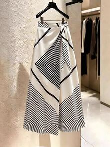 SHEIN PariChic Women's Summer White Casual Outing Skirt, Elegant, Women's Vacation Beach Skirt, Party, Casual, Commute - Multicolor - View 3