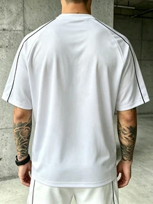 Sport MetroGents 男士蜘蛛圖案休閒日常運動T恤，健身房穿著 - 白色 - 查看 2