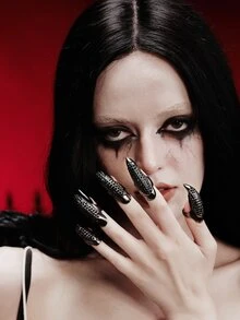 MortiRose 5PCS/ Set Halloween Devil Ring, Retro Hawk Claw Ring, Rhinestone Nail Decoration Finger Ring, Sexy Ring - A - View 4