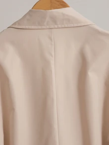 SHEIN Pakaian Musim Gugur untuk Remaja Putri: Mantel Trench Musim Gugur, Jaket Warna Polos, Bergaya, Elegan, dan Sederhana, Sempurna untuk Beraktivitas di Luar Ruangan - Aprikot - View 4