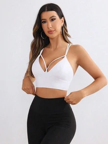 Slayform Slayform Ladies' Plain And Simple Daily Sports Bra - White - View 5