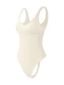 Slayform Slayform Seamless Yoga High Stretch Jumpsuit With Built-In Padded Bra - Beige - View 6