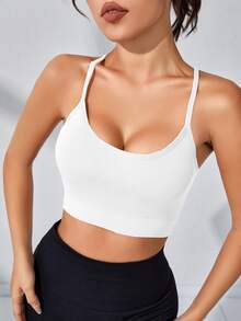 Slayform Slayform Crisscross Back Sports Bra - White - View 2