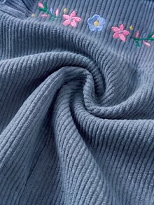 SHEIN 新生女嬰可愛百搭休閒粉色彩虹刺繡連身褲，適合兒童四季穿著 - 彩色 - 查看 3