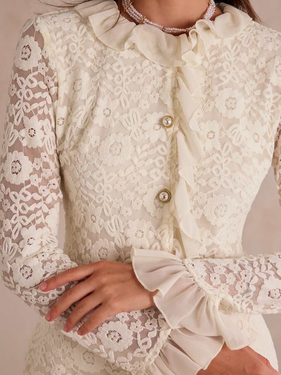 Enchnt Premium Pre-Fall Romantic Women's Elegant White Lace Ruffle Short Dress,Casual Dress,Festival Outfits,White Dress Réveillon,Homecoming,New Year