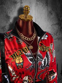 Amplova Hoodie Wanita Seksi Gaya Jalanan dengan Motif Halloween, Cetak Penuh, Resleting Depan dan Tengah, Potongan Pendek, Cocok untuk Pesta Kampus, Acara, dan Gaya Jalanan. - Krem - View 1