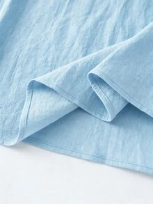 Omancia Women's Solid Color Casual Vacation Comfortable Dress, Summer Vacation Light Blue - Baby Blue - View 6