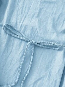 Omancia Women's Solid Color Casual Vacation Comfortable Dress, Summer Vacation Light Blue - Baby Blue - View 4