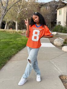 Tween Girls Casual V-Neck Long Sleeve Top - Orange - View 2