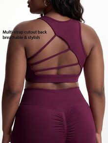 Innovista Innovista Set Olahraga Wanita Ukuran Besar Pinggang Tinggi Set Gym Set Latihan Pakaian Olahraga Pakaian Aktif Pengangkat Bokong Pengontrol Perut Push Up Cepat Kering Musim Gugur بدلة رياضية - Burgundy - View 7