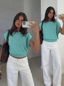 Siren Gaze Women's Casual Fashion Versatile Knit Top - Blue - View 5
