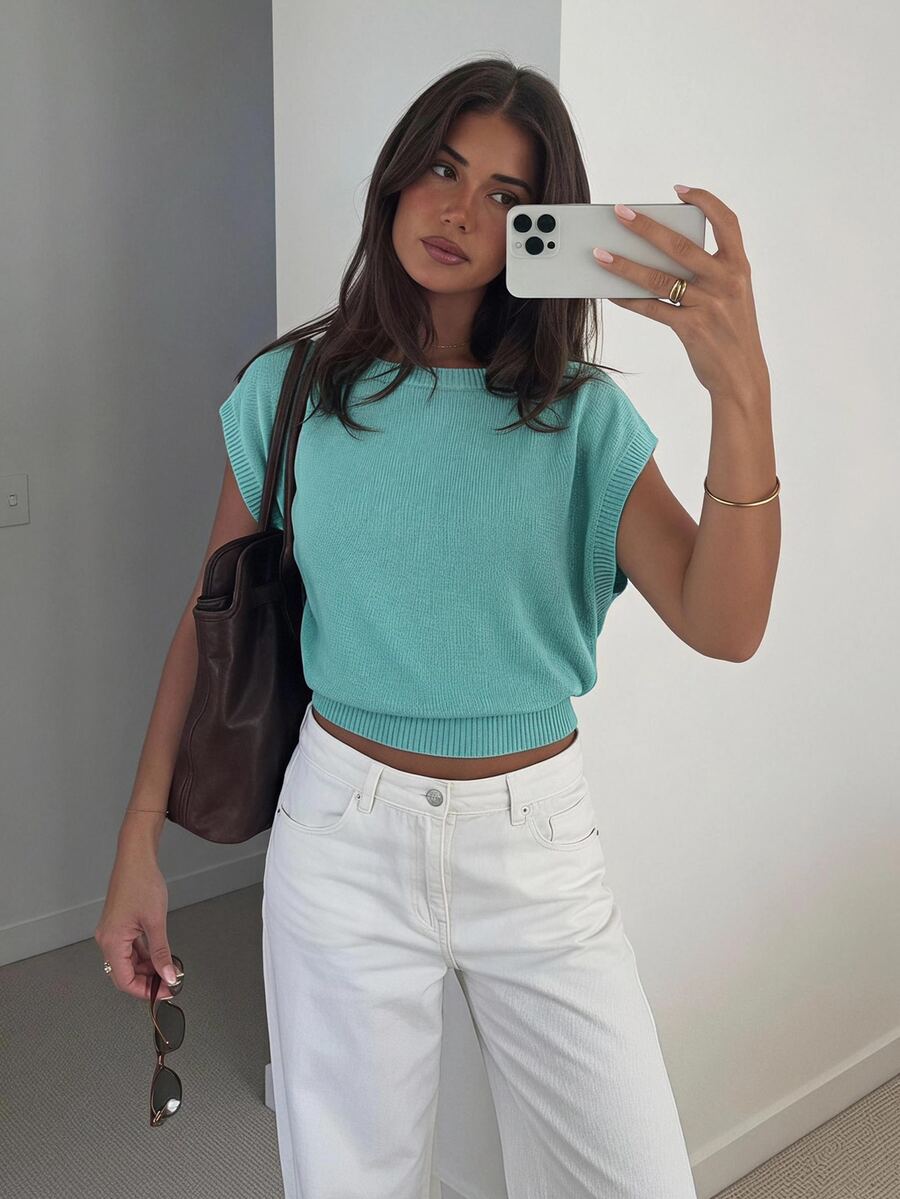 Siren Gaze Women's Casual Fashion Versatile Knit Top - Blue - View 1