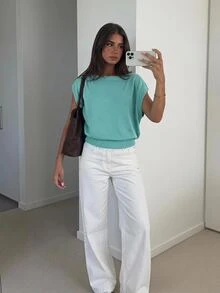 Siren Gaze Women's Casual Fashion Versatile Knit Top - Blue - View 6