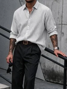 SLATEMANN Men's Mature Vacation Linen Long Sleeve Shirt - White - View 3